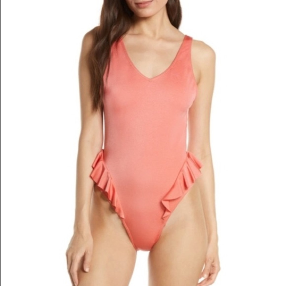 NWT ✨ Something Navy ruffled one piece swimsuit
